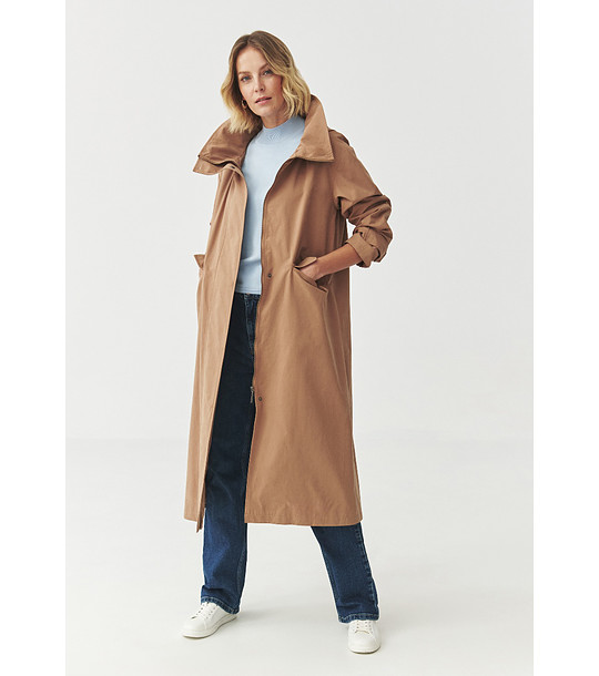 Бежово манто с качулка MEGGY снимка