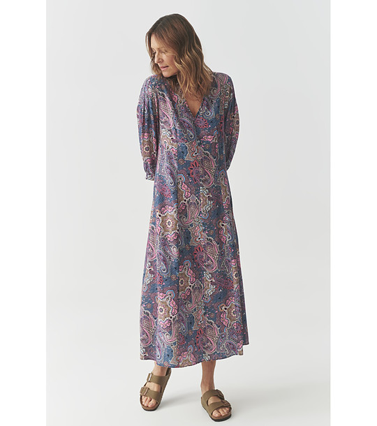 Тъмносиня рокля с пейсли принт KASIDI снимка