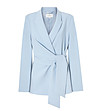 Светлосиньо дамско сако с колан MALMA-0 снимка