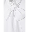 Бяла дамска риза с панделка KONKONA-2 снимка