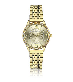 Дамски златист кварцов часовник с метална верижка  снимка