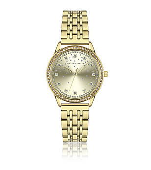 Дамски златист часовник с кристали  снимка