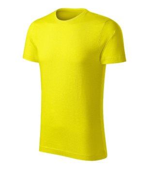 Мъжка жълта тениска Slub с права кройка от органичен памук снимка