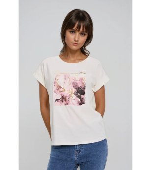 Кремена дамска блуза с принт  снимка