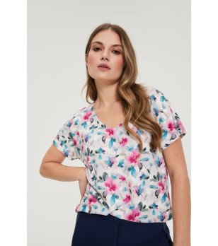 Дамска блуза с принт на цветя снимка