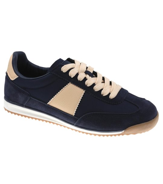 Дамски тъмносини сникърси с връзки снимка