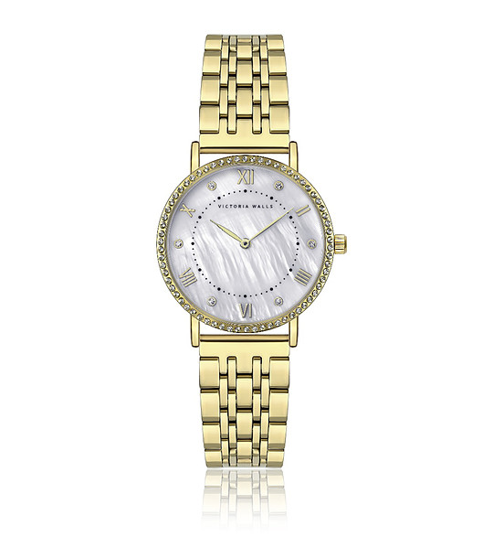 Дамски златист часовник с перлен циферблат  снимка