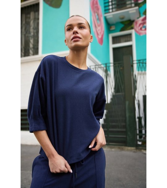 Тъмносиня блуза с 3/4 ръкав снимка