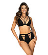 Черен сутиен бралет с декоративни ленти LUCIA-0 снимка