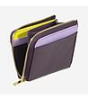 Мъжки кожен портфейл с цип PETROL в тъмнолилаво-2 снимка