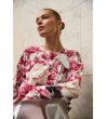 Дамшен суитшърт с флорални мотиви -0 снимка