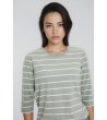 Дамска зелена раирана блуза с 3/4 ръкав-2 снимка