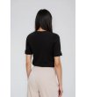 Черна дамска памучна блуза-3 снимка