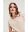 Бежова дамска памучна блуза-1 снимка