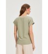 Дамска памучна блуза в маслиненозелен цвят-3 снимка