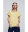 Жълта дамска блуза с контрастни кантове-0 снимка
