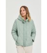 Дамско светлозелено капитонирано яке -2 снимка