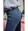 Дамски сини дънки слим-3 снимка