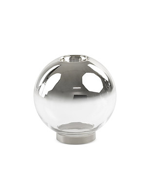 Сребрист стъклен свещник ZOJA 10x10 см снимка