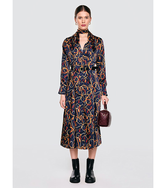 Тъмносиня рокля с колан UMI снимка