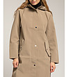 Бежово водоустойчиво палто с качулка -2 снимка