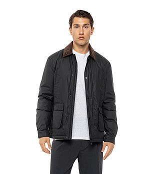 Черно мъжко яке с яка Vian снимка