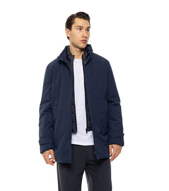 Тъмносиньо мъжко яке с качулка Abel снимка