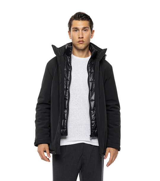 Черно мъжко яке с качулка Nеmo снимка