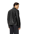Черно мъжко яке от еко кожа Luckе-2 снимка