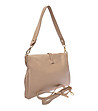 Дамска кожена чанта в цвят таупе-2 снимка