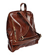 Кожена дамска раница в кафяво Crevia-2 снимка