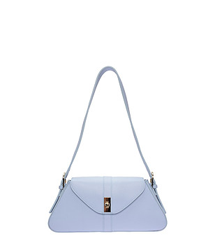 Светлосиня раменна чанта с метална катарама CELESTE снимка