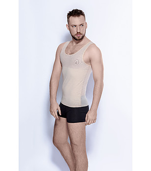 Бежов мъжки стягащ потник 180-190 см снимка